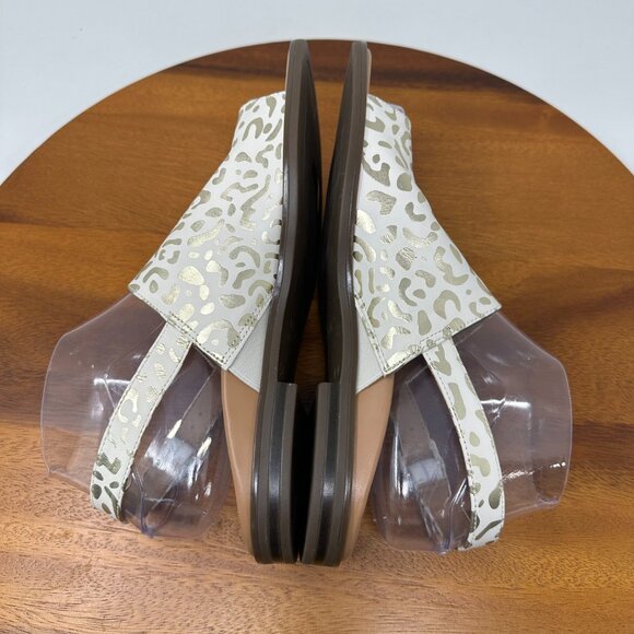 Vionic Ella Leather Thong Sandals White Leopard Size 8 - Picture 12 of 12